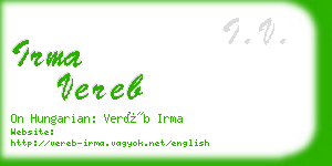 irma vereb business card